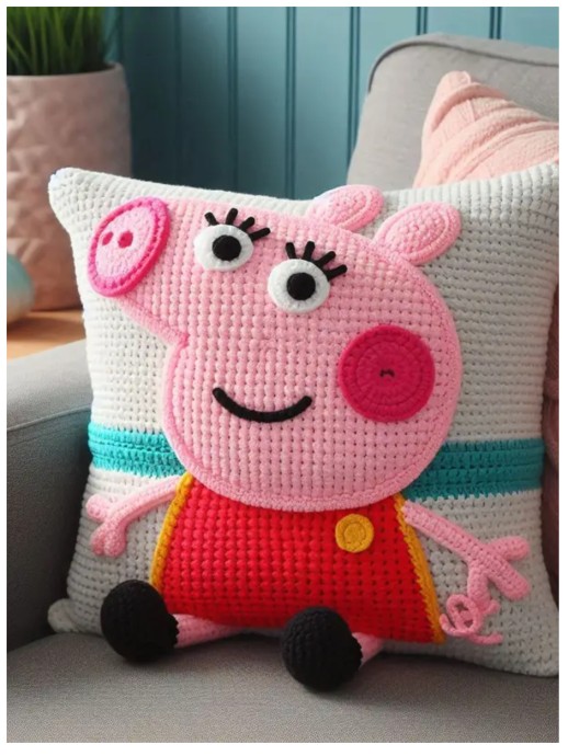 Crochet Peppa Pig Pillow